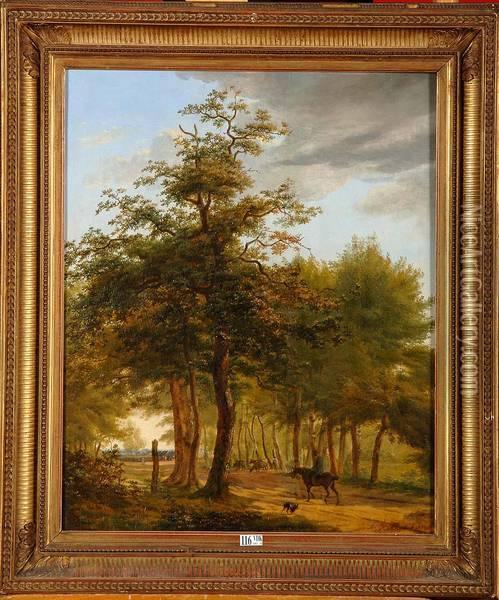 Paysage Au Cavalier Oil Painting - Barend Cornelis Koekkoek
