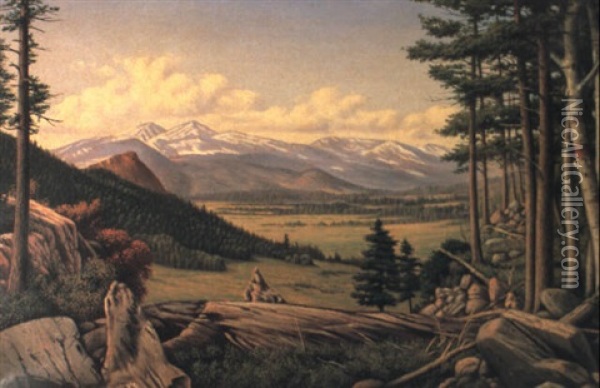 Mountain Landscape Oil Painting - Levi Wells Prentice