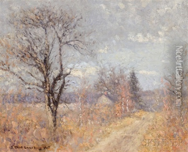 Road Through An October Field Oil Painting - Joseph Eliot Enneking