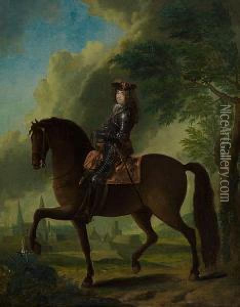 Portrait Einesbarock-fursten Zu Pferde Oil Painting - Wolfgang Heimbach
