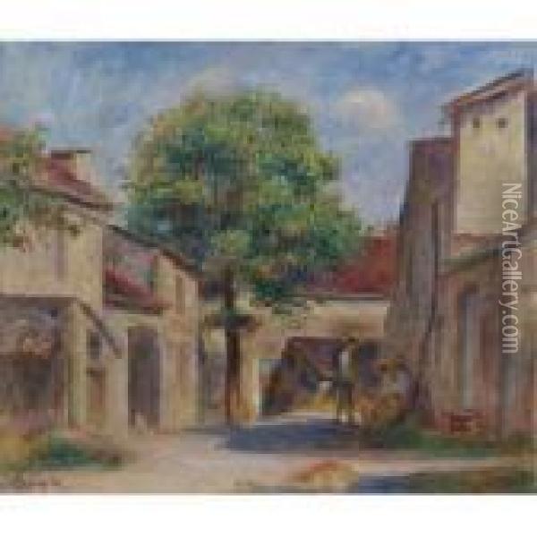 Cour De Ferme A Essoyes Oil Painting - Pierre Auguste Renoir