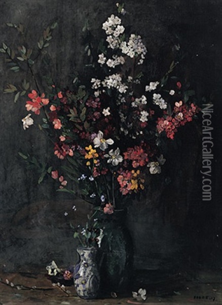 Meisterliches Blumenstilleben Oil Painting - Amandus Faure