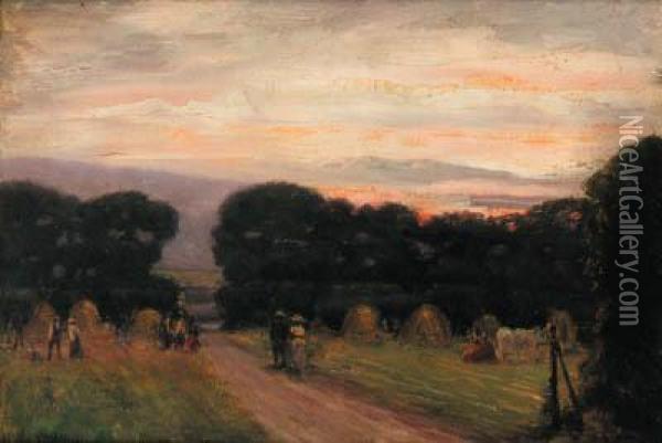 Evening Near Dalkey Oil Painting - Richard Thomas Moynan