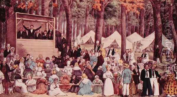 Methodist Camp Meeting, 1836 Oil Painting - Edward Williams Clay