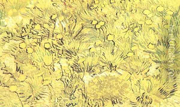 Champ de fleurs jaunes 1889 Oil Painting - Vincent Van Gogh