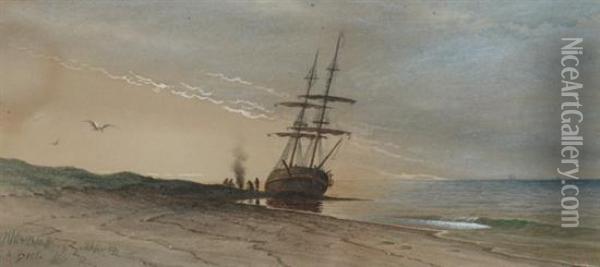 Coming Ashore Oil Painting - John Augustus Beck