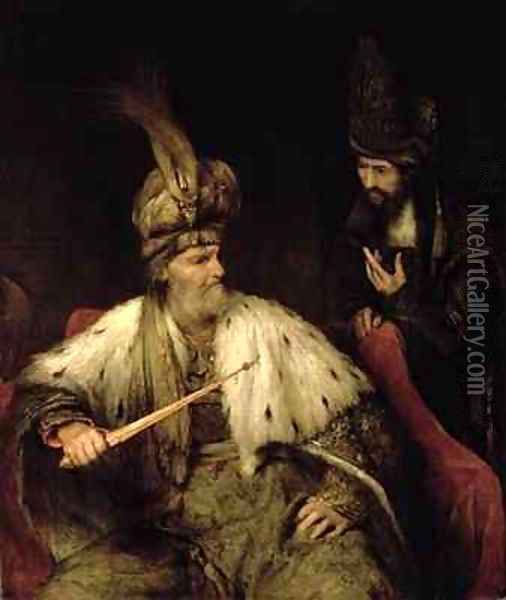 Ahasuerus and Haman Oil Painting - Aert De Gelder