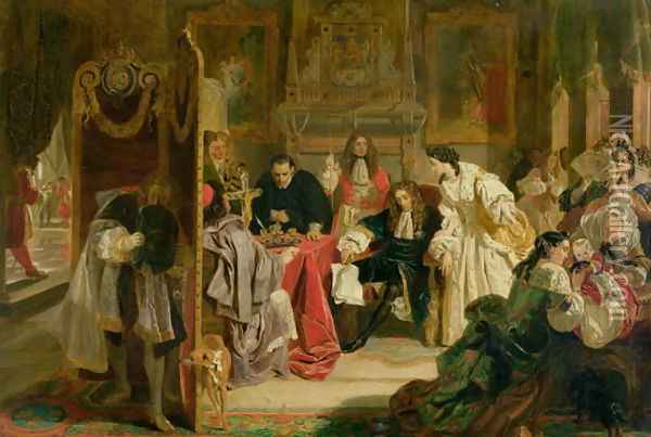King James II (1633-1701) Receiving the News of the Landing of William of Orange in 1688, 1851 Oil Painting - Edward Matthew Ward