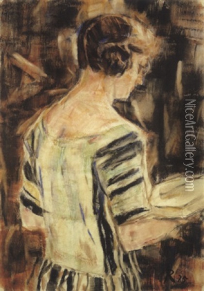 Portrat Annelise (ruckenbild) Oil Painting - Christian Rohlfs