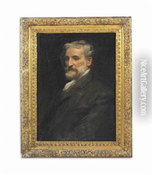 Portrait Of A Gentleman Identified As Edouard Lanteri (1848-1917) Oil Painting - Dorothea Lefano