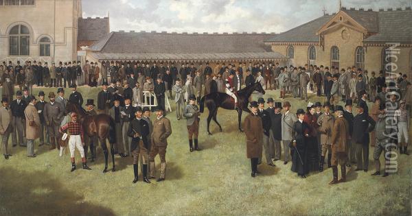 The Birdcage At Newmarket Oil Painting - Lowes Cato Dickinson