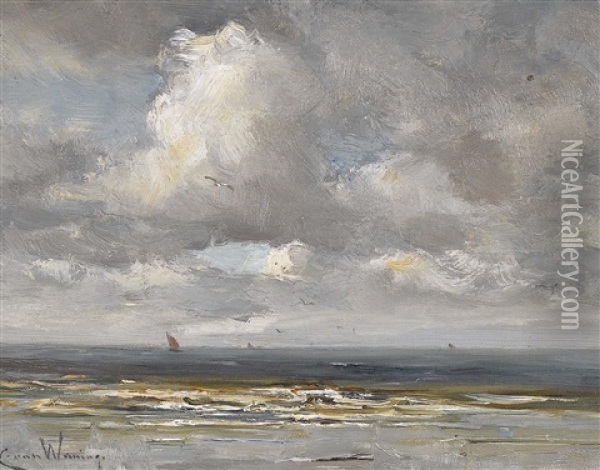 Boote Auf Sturmischer See Oil Painting - Kees Van Waning
