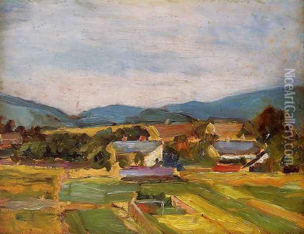Landscape In Lower Austria Oil Painting - Egon Schiele