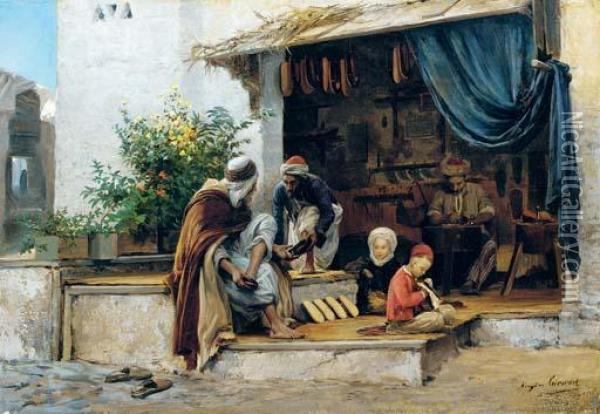 The Shoe Shop Oil Painting - Eugene-Alexis Girardet