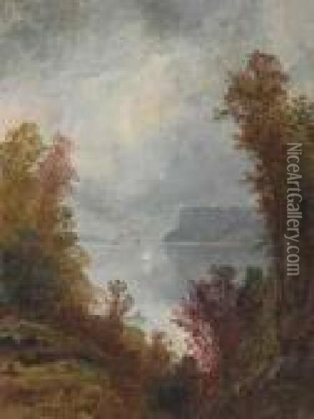 View Of The Hudson River, Autumn Oil Painting - Jasper Francis Cropsey