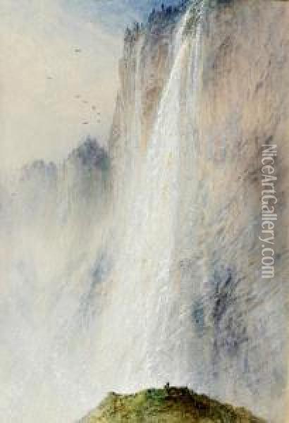 The Staulbach, Rainy Weather Oil Painting - Elijah Walton