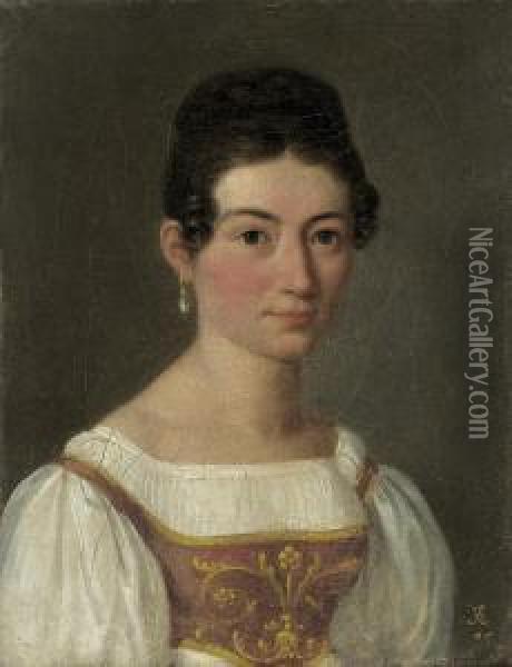 Bildnis Einer Jungen Frau Oil Painting - Joseph, Karl J. Raabe