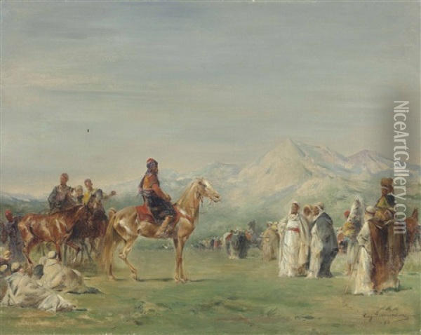 Campement Arabe Dans Les Montagnes De L'atlas Oil Painting - Eugene Fromentin