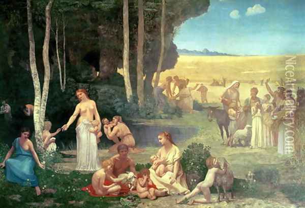 Summer Oil Painting - Pierre-Cecile Puvis De Chavannes