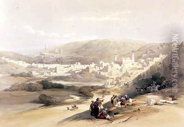 Hebron, March 18th 1839, plate 55 from Volume II of The Holy Land, engraved by Louis Haghe 1806-85 pub. 1843 Oil Painting - David Roberts