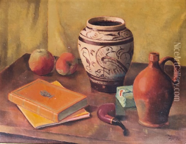 Stillleben Mit Pfeife Oil Painting - Paul Ludwig Troost