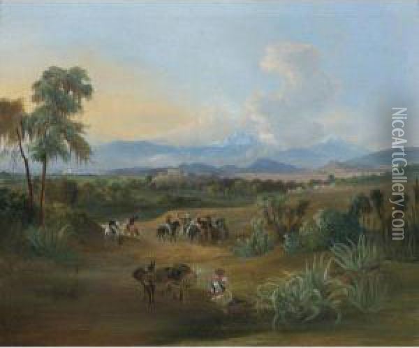 Vista Del Valle De Mexico Oil Painting - Johann Moritz Rugendas