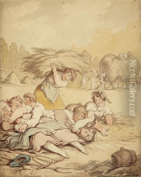 The Haymakers Oil Painting - Thomas Rowlandson