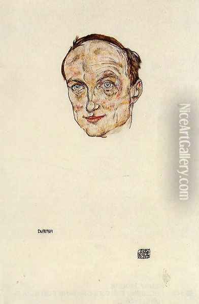 Head Of Dr Fritsch Oil Painting - Egon Schiele