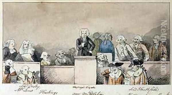 The Trial of Warren Hastings 1732-1818 Westminster Hall 1788 Oil Painting - James Nixon