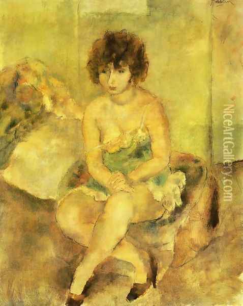 Portrait of Lucy Krohg Oil Painting - Jules Pascin