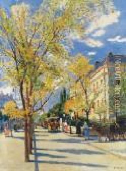 Andrassy Avenue Oil Painting - Antal Berkes