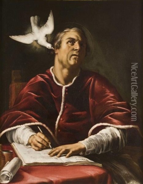San Gregorio Magno Oil Painting - Bernardino Mei