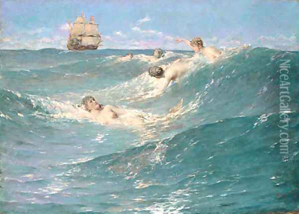 In Strange Seas 1889 Oil Painting - George Willoughby Maynard