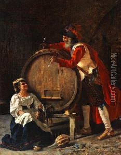 Die Weinprobe Oil Painting - Arnaldo Tamburini