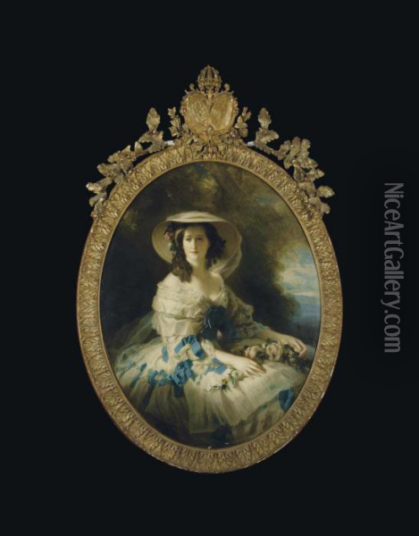 Le Portrait De L'imperatrice Eugenie Oil Painting - Franz Xavier Winterhalter