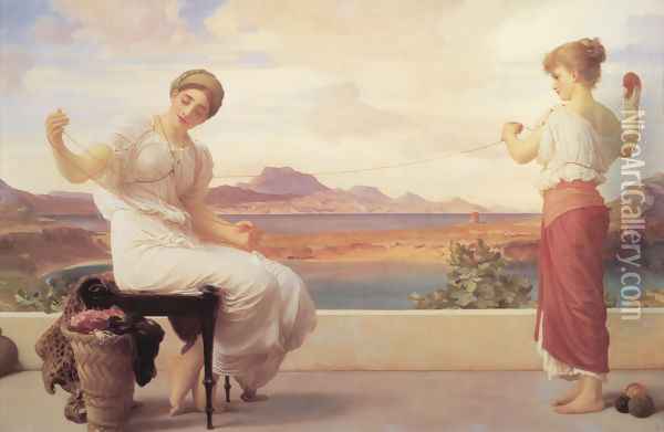 Winding The Skein Oil Painting - Lord Frederick Leighton