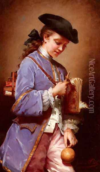 L'enfant Au Bilboquet (Child with the Cup-and-ball) Oil Painting - Jeanne Bole
