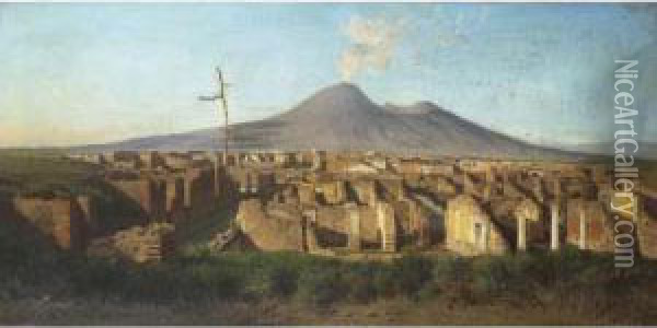 Vue De Pompei Oil Painting - Alessandro la Volpe