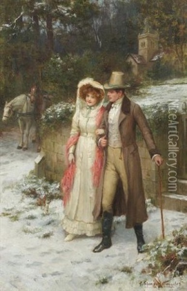 Safe At Last Oil Painting - George Sheridan Knowles