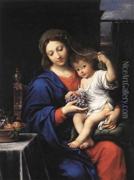 The Virgin of the Grapes 1640s Oil Painting - Pierre Mignard