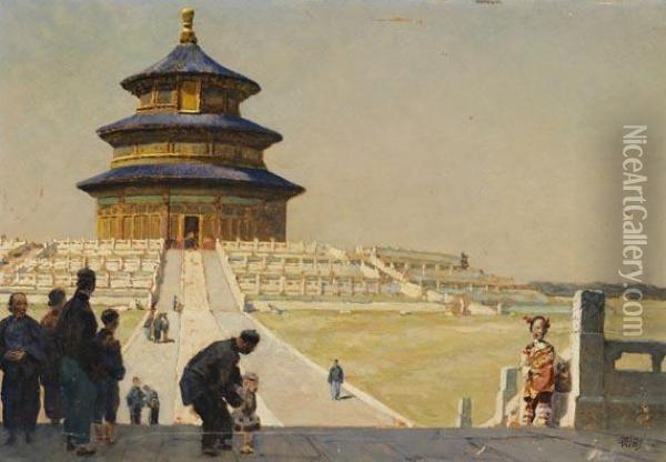 Der Himmelstempel In Peking Oil Painting - Erich Kips
