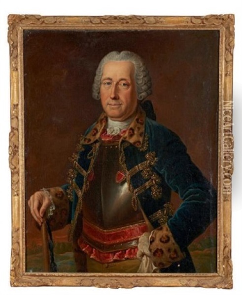 Portrait De Pierre Le Portier Du Saussay Oil Painting - Michel Hubert Descours