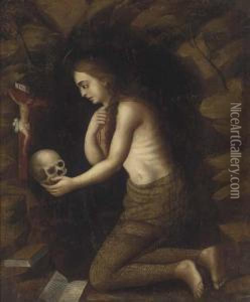 Magdalena In The Desert Oil Painting - Juan Sanchez Salmeron