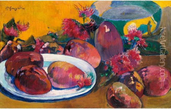 Nature Morte Aux Mangos Oil Painting - Paul Gauguin
