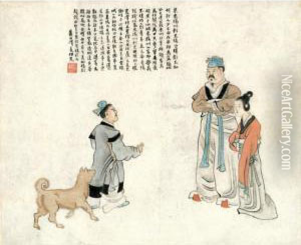 Historical Figures Oil Painting - Ren Xiong