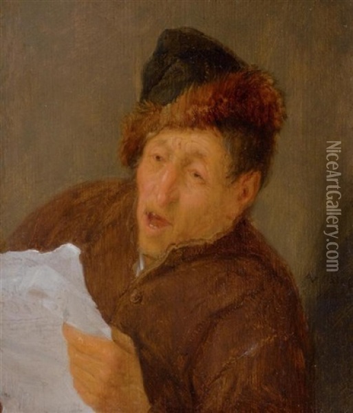 Der Rhetoriker. 164 (?) Oil Painting - Adriaen Jansz van Ostade