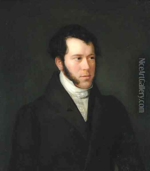 Portrait of Gunther Gensler 1803-84 Oil Painting - Franz Heesche