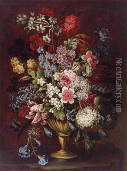 Blumenstaus In Einer Vase, Un Vaso Con Fiori Oil Painting - Bartolommeo Bimbi
