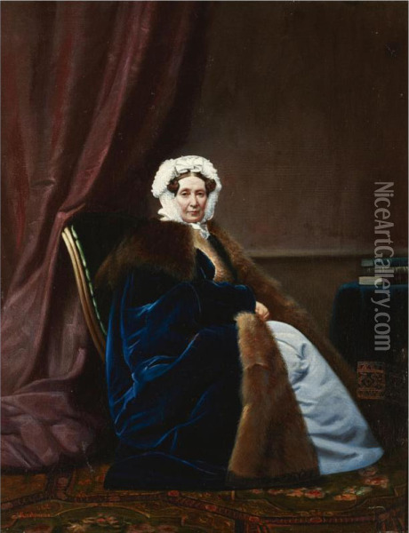 Portrait Of Anna Von Platen Oil Painting - Gerasim Ignatevich Kadunov