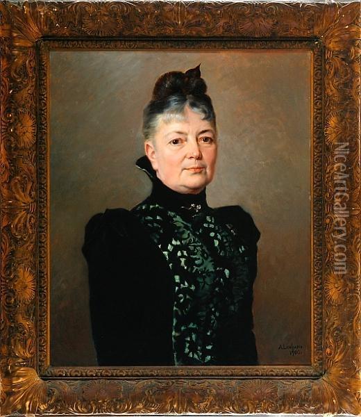 Portrait Of Rosina Hornborg, Born Salingre. Signed. Dated 1900 Oil Painting - Adelaide Leuhusen